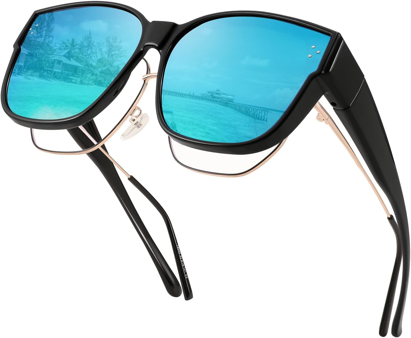 Oversized Y2K Cat Eye Square Sunglasses UV400 Unisex Oversized Square Cat-eye Sunglasses: Brown Gradient Lenses  main image 2