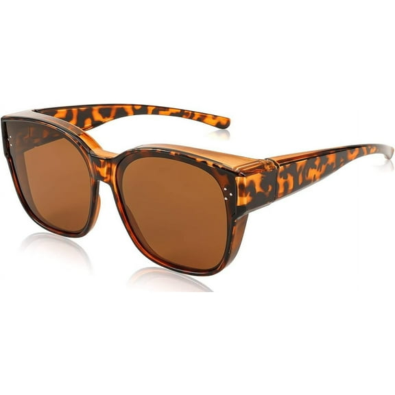 FEISEDY Women Men Polarized Fit Over Sunglasses Oversized Trendy Square Cat Eye Wear Over Glasses B2849