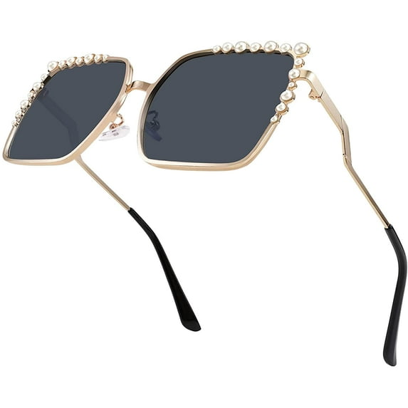 FEISEDY Women Oversized Square Sunglasses Pearl Design Ladies 2021 New Luxury Fashion Big Shades B2747
