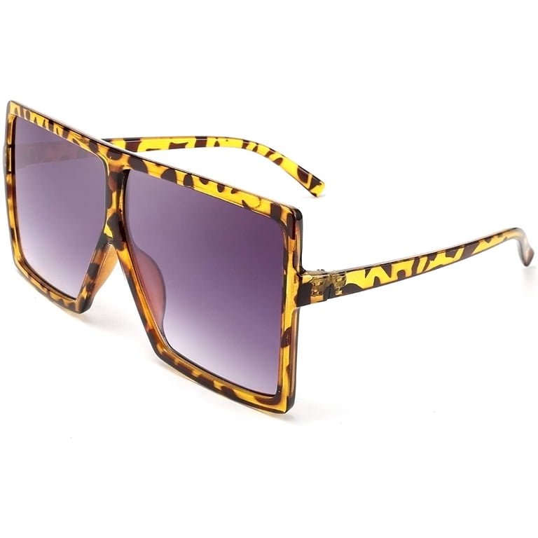 Square Oversized One-pieces Sunglasses FEISEDY Women Square Oversized Sunglasses One Piece Fashion  main image 2