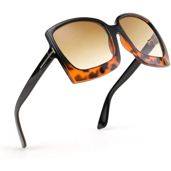 FEISEDYRetro Square Round Oversized Women Sunglasses Large Frame Vintage Women Shades B7075