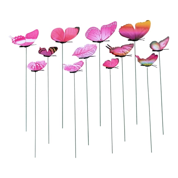 FEISHENTT 12pcs Decorative Butterfly Stakes, 9.8in Lifelike Butterfly Garden Stakes Waterproof Flower Pot Decorations for Garden Lawn Patio Indoor Outdoor Yard Planter