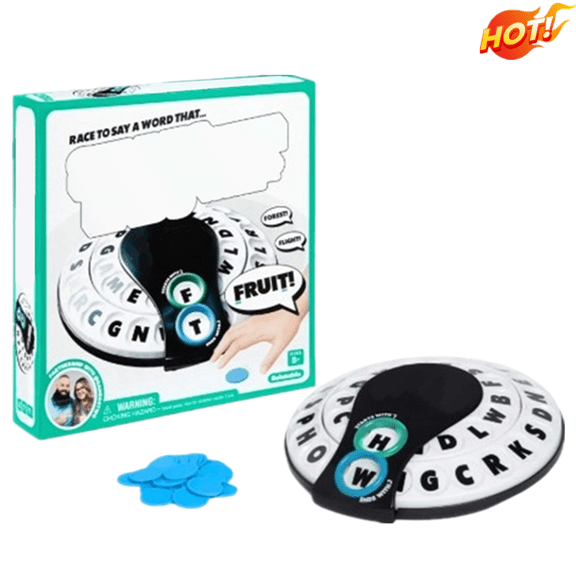 FEISHENTT 2026 Spin & Shout Game, Fast-Paced Letter Spinning Word Game Complete with Spinner Device & 20 Tokens for Game Nights,Parties and Travel Use