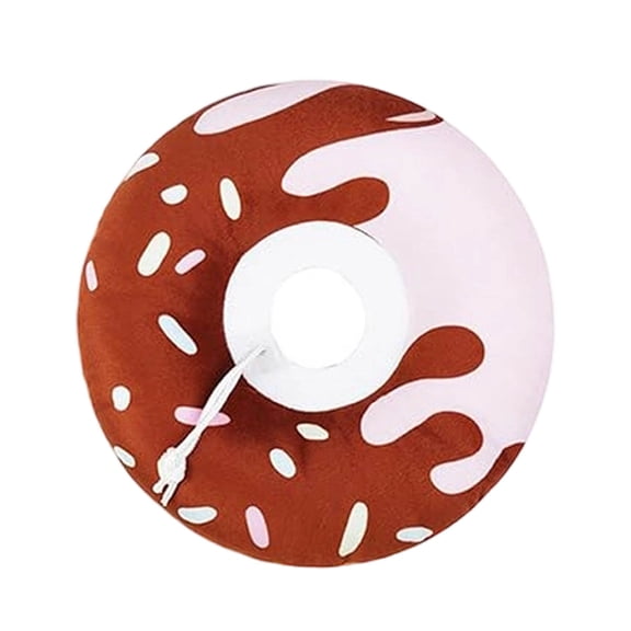 FEISHENTT Cat Cone Soft Collar, Adjustable Donut Cat Recovery E Collars Spay Cones to Stop Licking Neck Cute Donut Anti-Lick Wound Healing Safety Elizabethan Collar for Kittens Coffee A