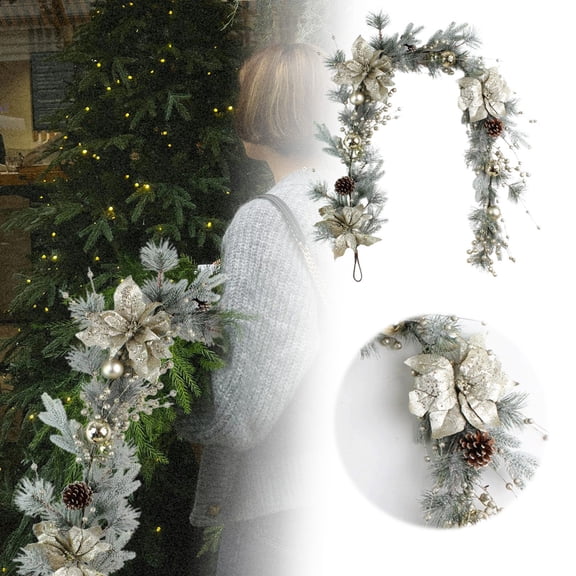 FEISHENTT Christmas Cedar Garland Fireplace Mantle Seasonal Celebration Indoor Outdoor Ornament Suitable For Xmas