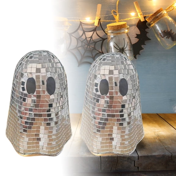 FEISHENTT Disco Ball Ghost Decoration, Mirror Mosaic Spooky Ghost for Halloween Decor