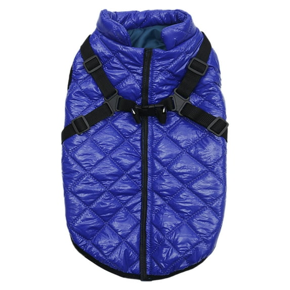 FEISHENTT Dog Coat for Medium Dogs,Waterproof Dog Winter Jacket with Harness Built in Puppy Cold Weather Coats Reflective Pet Vest with Zipper Warm Dogs Snowsuit Blue XXXXL