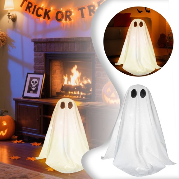 FEISHENTT Halloween Ghost Light Up Decoration, 20 Inch Hanging Ghost Lamp for Yard
