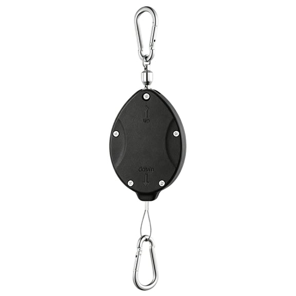 FEISHENTT Heavy Duty Retractable Hangers Adjustable Pulleys with 63" Pull-Down Design Stainless Steel Rope Double-Headed Hooks for Hanging Baskets Bird Feeders
