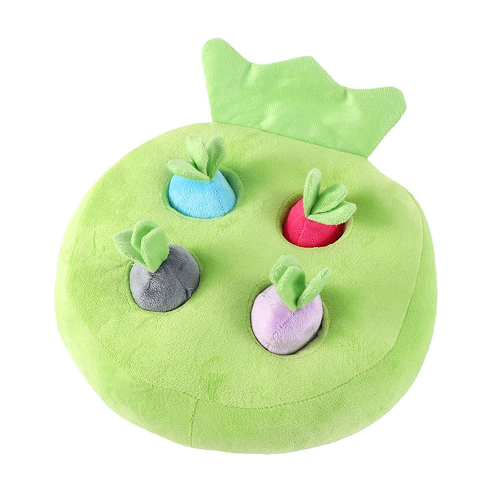FEISHENTT Interactive Dog Toys Set, Snuffle Mat for Dogs, Treat Hiding Puzzle and Squeaky Plush, Carrot Bunny Dog Toys for Small Medium Dogs Green1 27X25CM