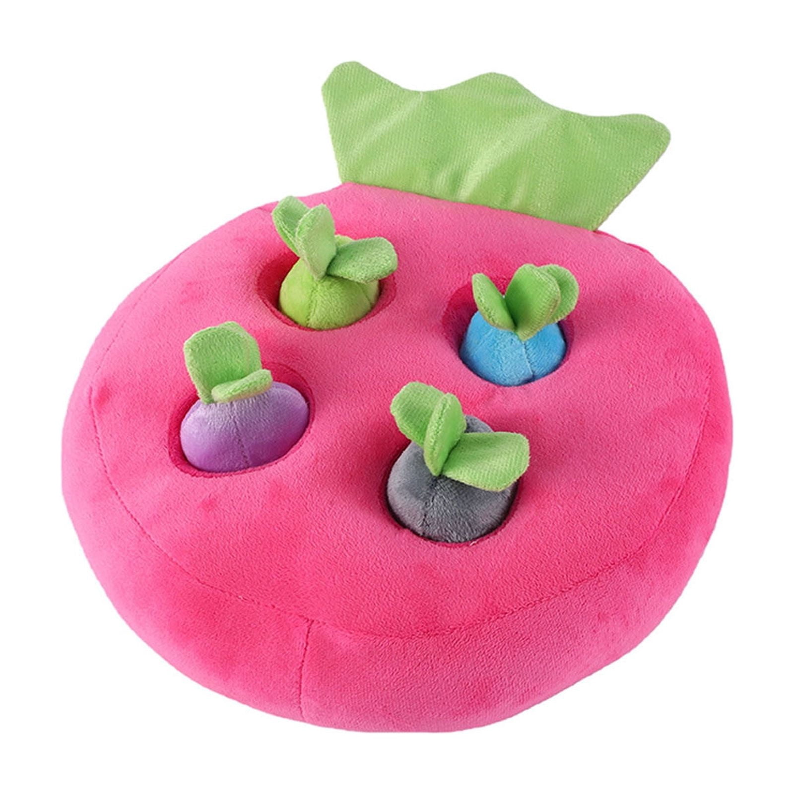 FEISHENTT Interactive Dog Toys Set, Snuffle Mat for Dogs, Treat Hiding Puzzle and Squeaky Plush, Carrot Bunny Dog Toys for Small Medium Dogs Pink1 27X25CM