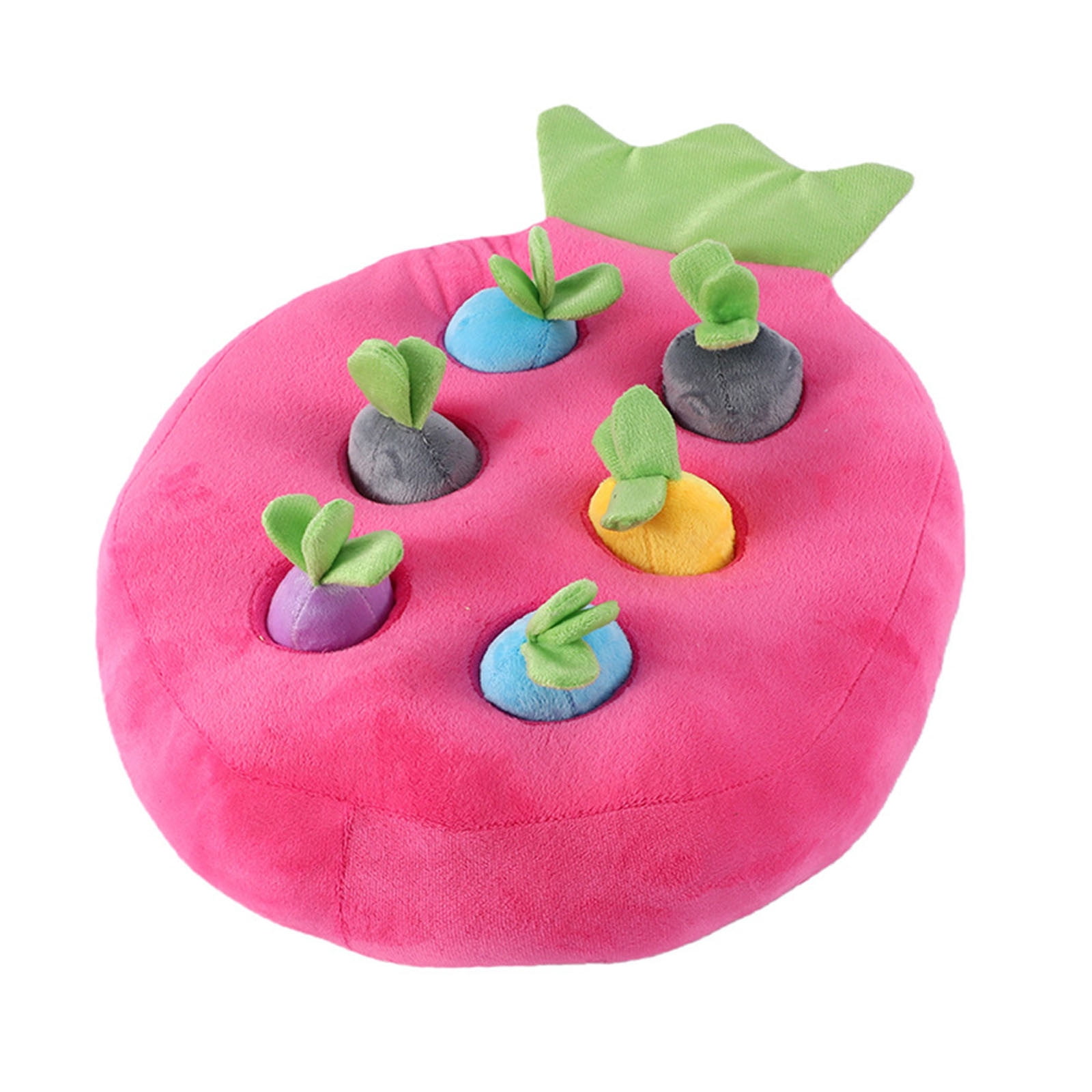 FEISHENTT Interactive Dog Toys Set, Snuffle Mat for Dogs, Treat Hiding Puzzle and Squeaky Plush, Carrot Bunny Dog Toys for Small Medium Dogs Pink2 35X32CM