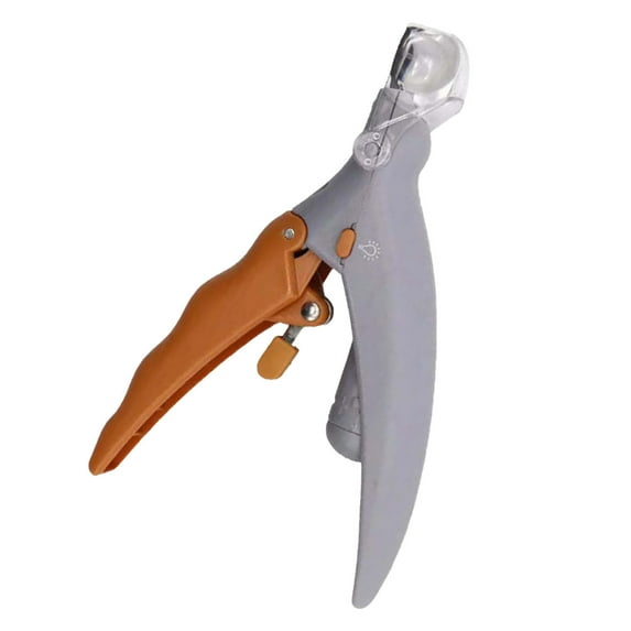 FEISHENTT LED Light Pet Nail Clipper 5X Magnification That Doubles as a Nail Trapper, Great for Trimming Cats & Dogs Nails & Claws Gold 15x9cm