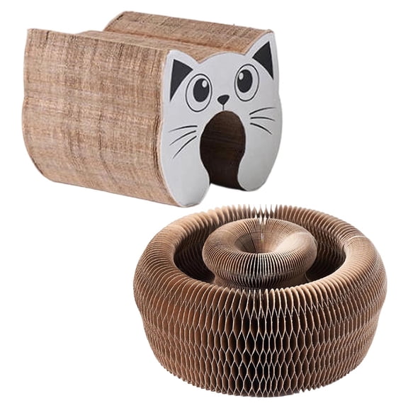 FEISHENTT Magic Cat Scratcher Board Cat Ball Adventure The Interactive Mental Physical Exercise for Indoor Cats Toy Brown 11X10X6cm