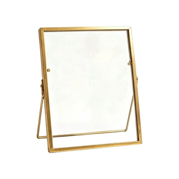 FEISHENTT Metal Floating Picture Frame, Vintage Style Brass and Glass Photo Frame for Home Decor 4*6inch