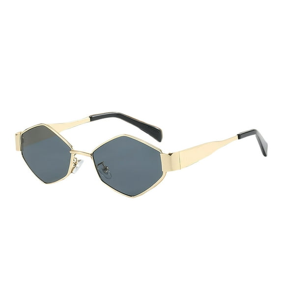 FEISHENTT Retro Hexagonal Metal Frame Sunglasses For Men And Women Fashionable Geometric 90s Style Eyewear With Lightweight Design