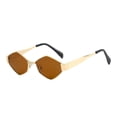 thumbnail image 1 of FEISHENTT Retro Hexagonal Metal Frame Sunglasses For Men And Women Fashionable Geometric 90s Style Eyewear With Lightweight Design, 1 of 3