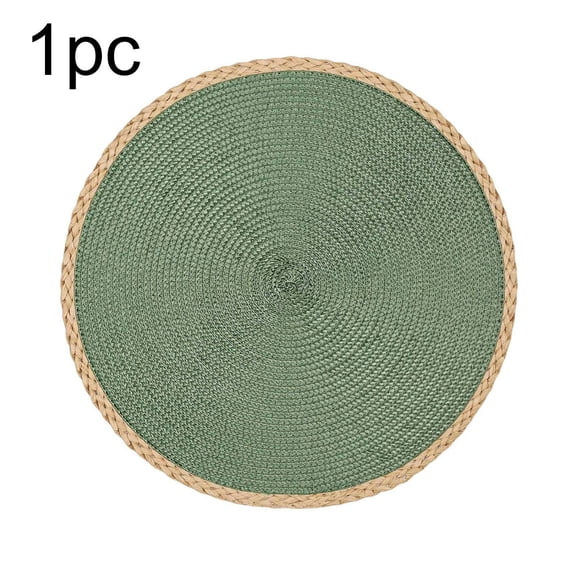FEISHENTT Round Placemats - Beaded Table Mats with Polyester Backing for Dining Table, Wedding, Christmas, Holiday, Party Decor A