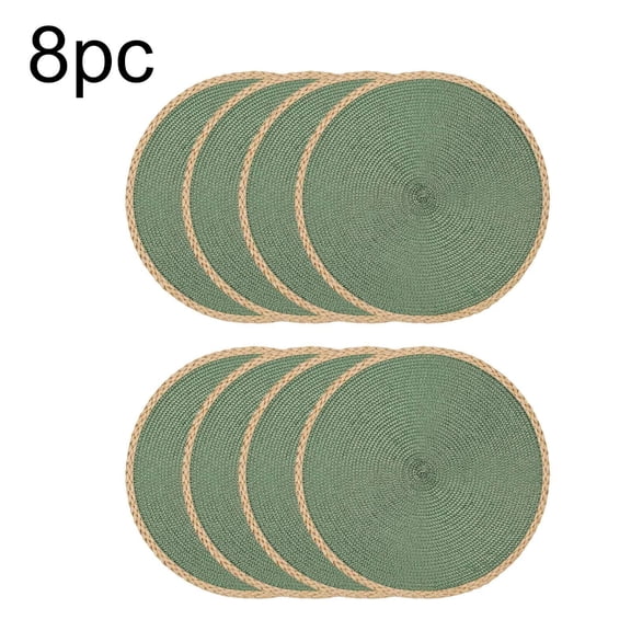 FEISHENTT Round Placemats - Beaded Table Mats with Polyester Backing for Dining Table, Wedding, Christmas, Holiday, Party Decor C
