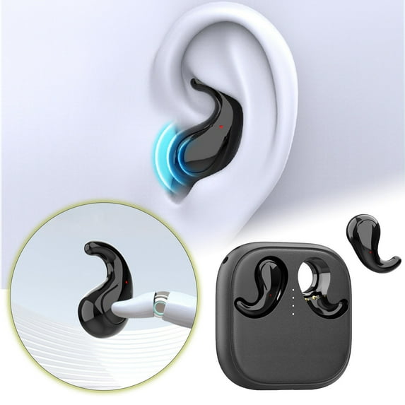 FEISHENTT Sleep Earbuds Bluetooth in Ear Light-Weight Headphones, Mini Invisible Earplugs Small Design for Side Sleepers, 58H Playtime with Charging Case, Clear Calls& Noise Block