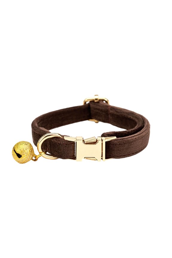 Velvet Dog Collar and Leash Set, Soft & Comfy Adjustable Dog Leash and Collar with Heavy Duty Metal Buckle for Small Medium Large Dogs Brown One Size