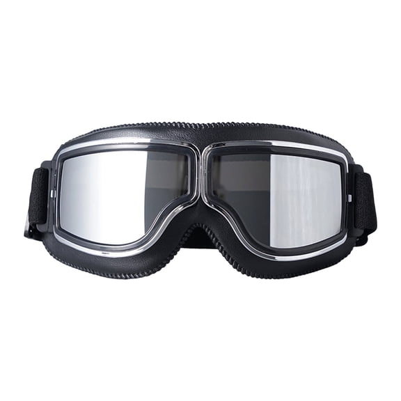 FEISHENTT Vintage Motorcycle Goggles, Anti-Scratc PC Lens & Soft Leather Frame, Windproof Dustproof Riding Glasses for Men Women