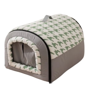 FEISHENTT Warm Enclosed Pet Bed with Removable Washable Cushion, Soft Indoor Tent for Cats and Small Dogs, Foldable Portable Sleeping Pod