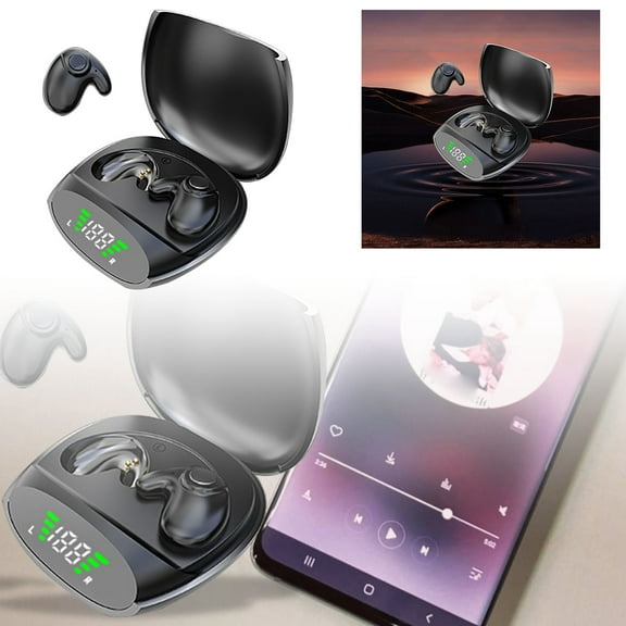 FEISHENTT Wireless Sleep Earbuds for Side Sleepers Soft Comfortable Sleeping in Bed Ear Buds on Side Invisible Earphones Bluetooth Nighttime Sleeping Flat Earbuds Small Tiny Mini Headphones