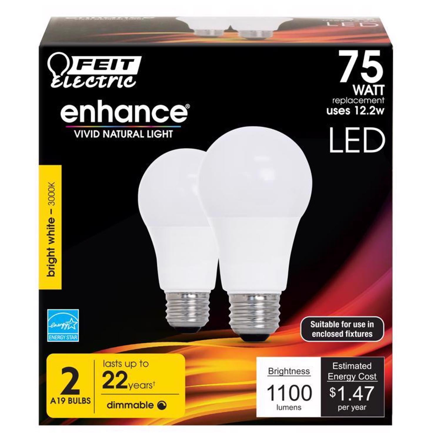 Bright White Dimmable Energy Star LED Bulb 2-Pack