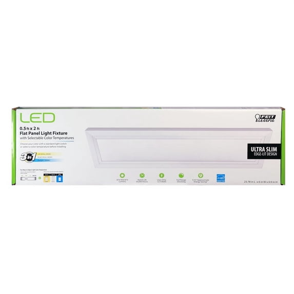 FEIT Electric 0.9 in. H x 6 in. W x 23.78 in. L White LED Flat Panel Light Fixture