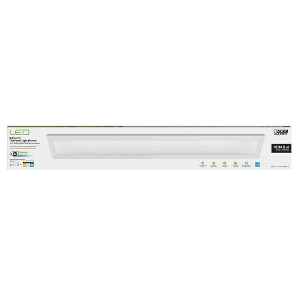 FEIT Electric 0.9 in. H x 6 in. W x 47.3 in. L White LED Flat Panel Light Fixture