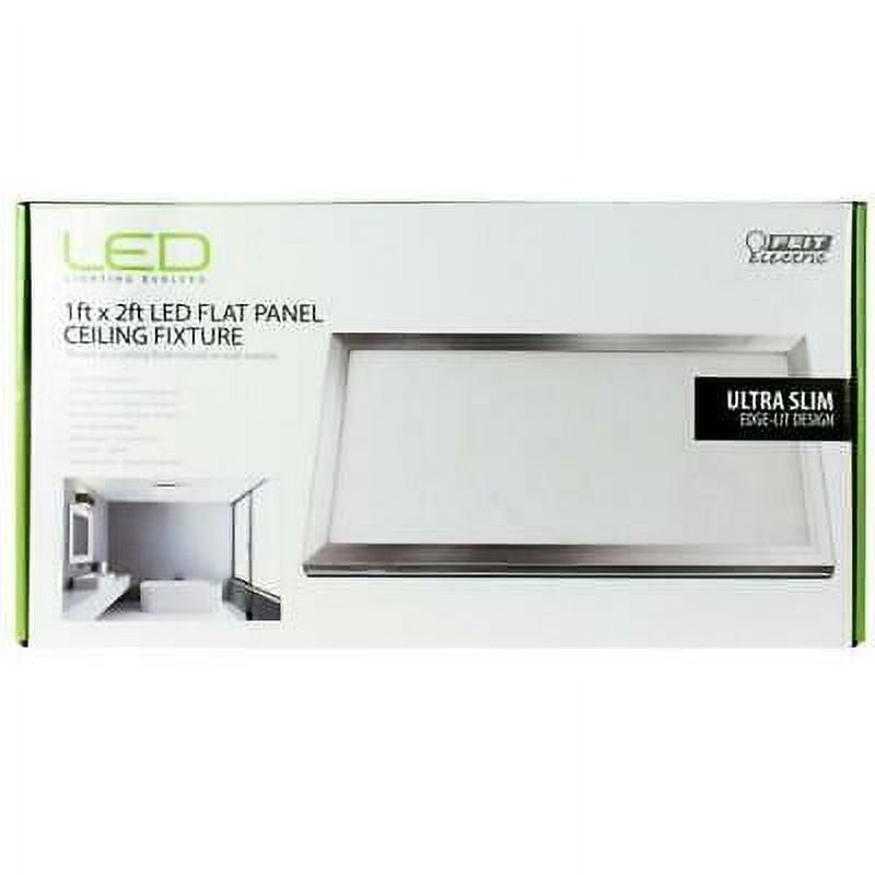 FEIT Electric LED Flat Panel 2 in. H x 24 in. W x 12 in. L Brushed Nickel LED Flat Panel Light Fixture