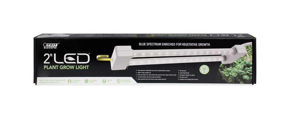 White Aluminum Polycarbonate 2ft LED Plant Grow Light