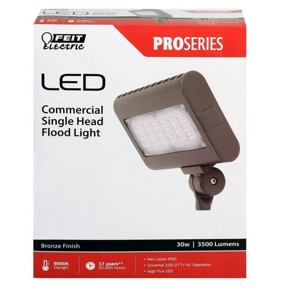 FEIT Electric Switch Hardwired LED Bronze Floodlight