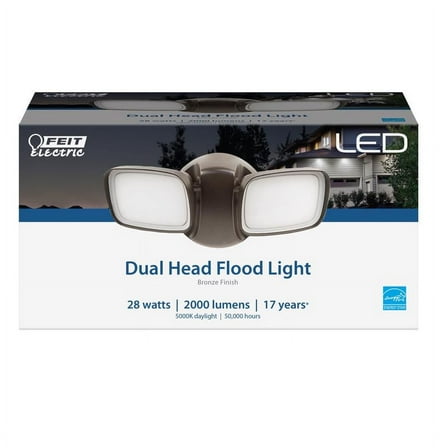 FEIT Electric Switch Hardwired LED Bronze Security Floodlight