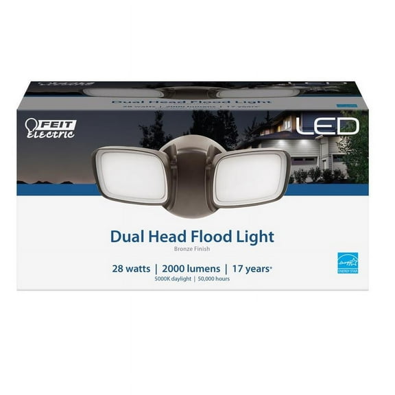 FEIT Electric Switch Hardwired LED Bronze Security Floodlight