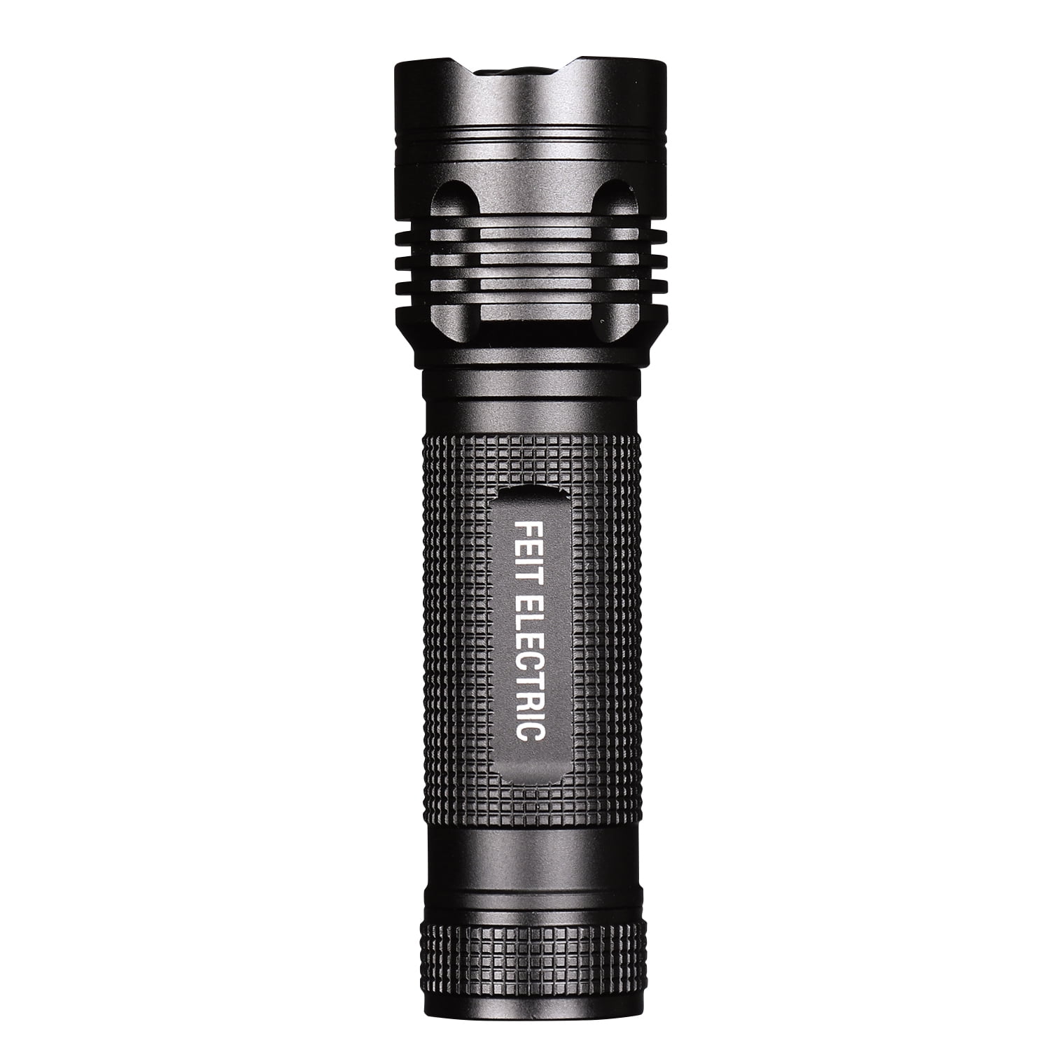 Compact Black Tactical LED Flashlight with Adjustable Beam