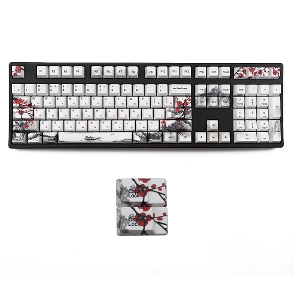 FEITIANWUGONG Wangjiang Blossom Five sides Dye-subbed 110 Keys OEM Profile Russian Keycap