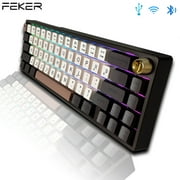 FEKER IK65 68 Keys Mechanical Gaming Keyboard 60% RGB Programmable Gaming Keyboard, Tactile Switch, Bluetooth / 2.4G Wireless and Type-C Wired