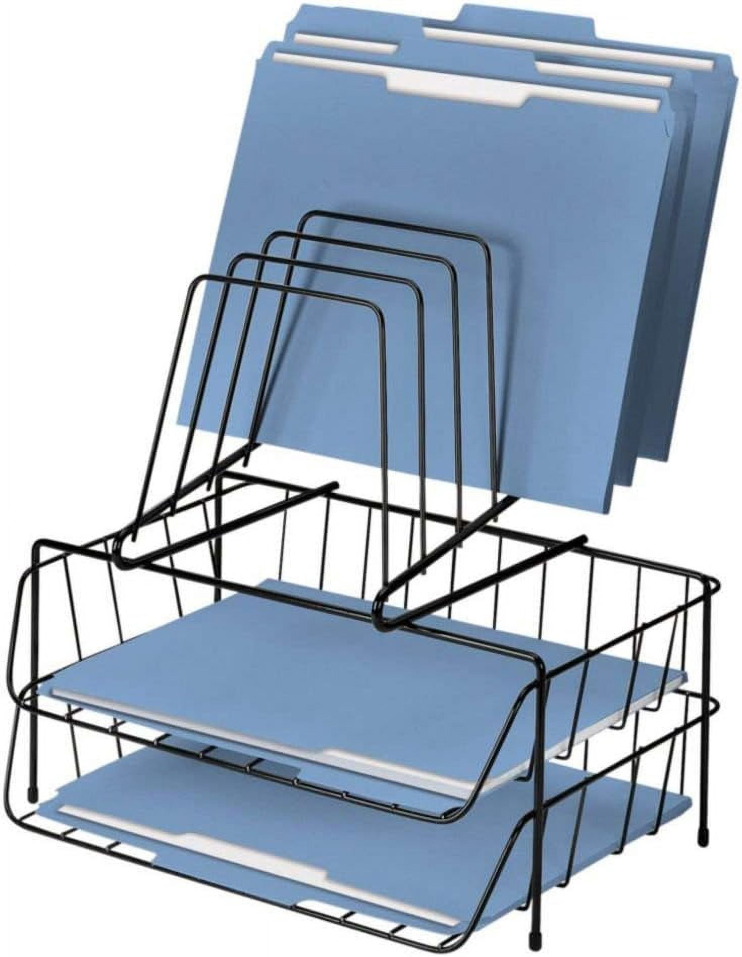FEL72391 Wire Double Tray With Step File Sorter