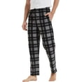thumbnail image 1 of FELEMO Men's Pajama Pant Comfy Soft Lounge Plaid Sleep Pants(Dark Black/XL), 1 of 3