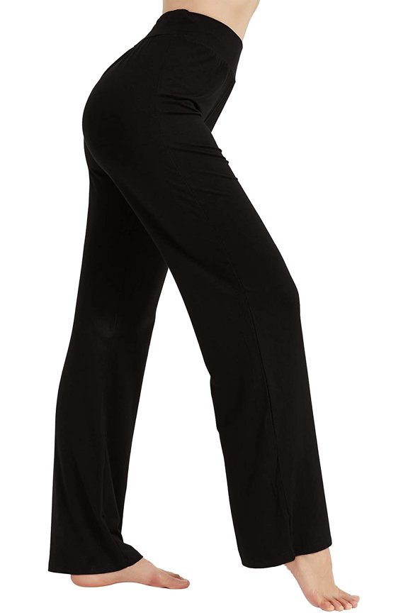 Women's Bootcut Yoga Pants High Waist Workout Pants 4 Way Stretch Tummy Control Work Pants Flare Pants(BLACK/XL)