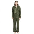 thumbnail image 1 of FELFEMO Womens Satin Pajamas Loungewear Two-piece Sleepwear Button-Down Pj Set, 1 of 5