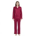 thumbnail image 1 of FELFEMO Womens Satin Pajamas Loungewear Two-piece Sleepwear Button-Down Pj Set, 1 of 5