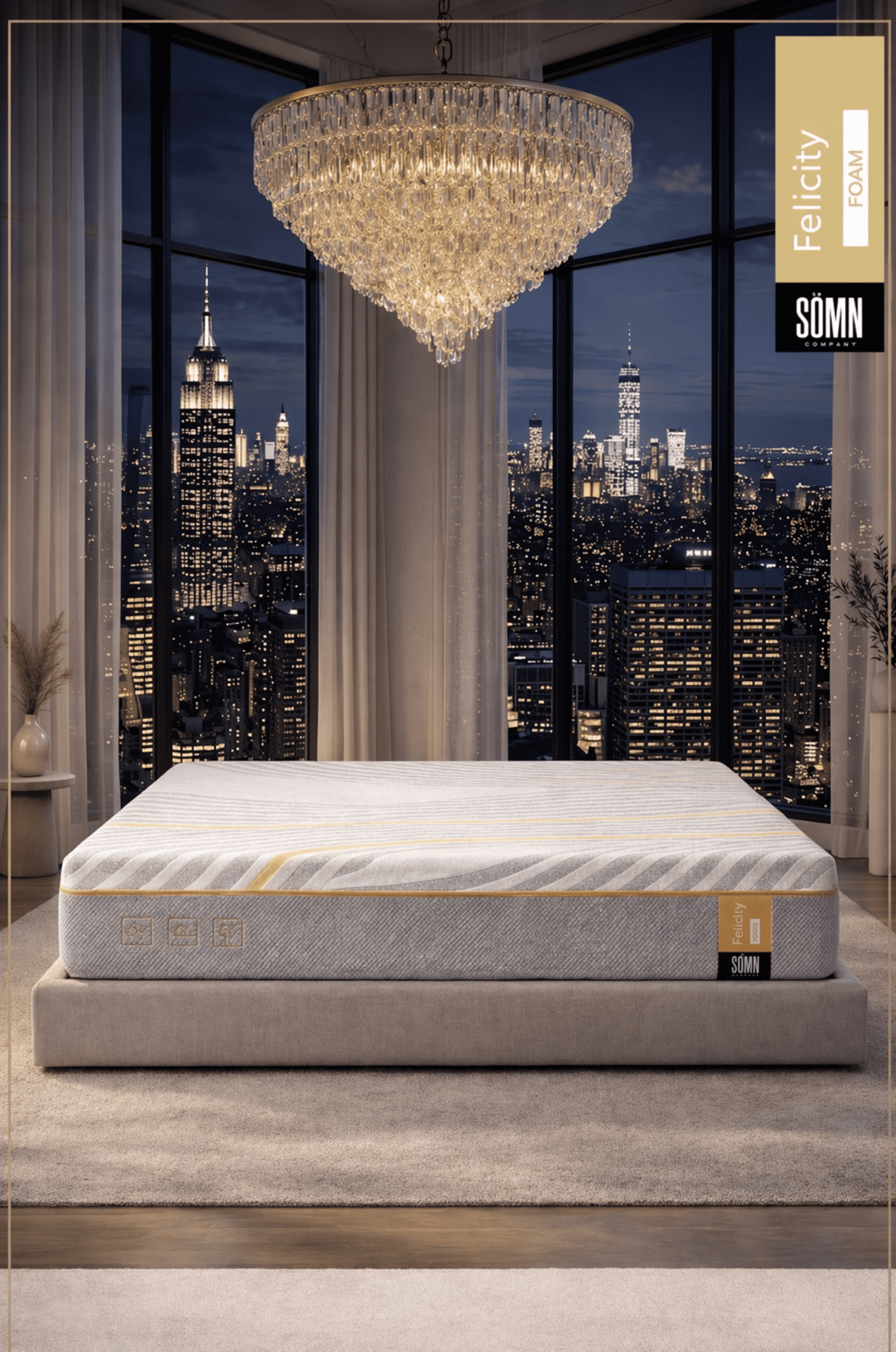 Felicity by SÖMN 8" Copper Infused Memory Foam Mattress, Queen