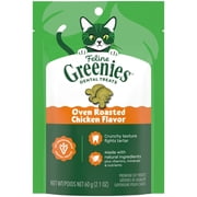 Greenies Feline Oven Roasted Chicken Flavor Adult Natural Dental Cat Treats, 2.1 oz Pouch