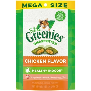 Feline Greenies Smartbites Healthy Indoor Natural Treats For Cats, Chicken Flavor, 4.6 Oz Pouch