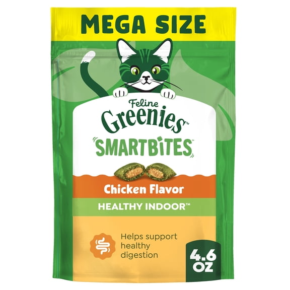 Greenies Feline Smartbites Chicken Flavor Healthy Indoor Cat Treats, 4.6 oz Pack
