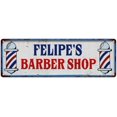 thumbnail image 1 of FELIPE'S Barber Shop Hair Salon Gift Metal Sign Retro 6x18 206180031168, 1 of 1