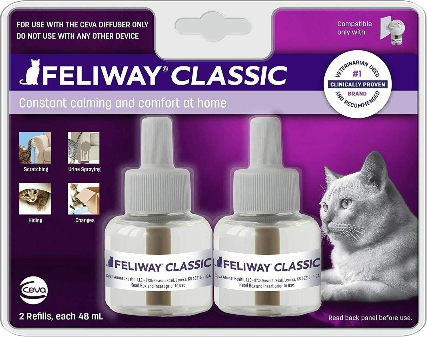 FELIWAY Classic Diffuser Refills for Cats 2-Pack (48mL x 2)